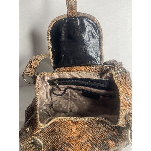 Michael Kors B-0907 Python Emboss Leather Satchel - Picture 3 of 8